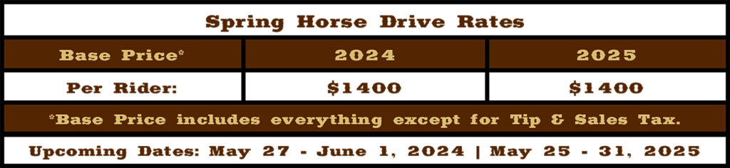 Spring Horse Drive Rates Table