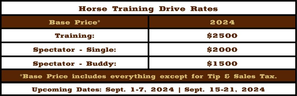 Horse Training Rates Table