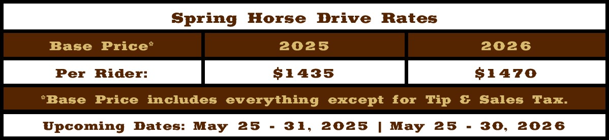 Spring Horse Drive Rates